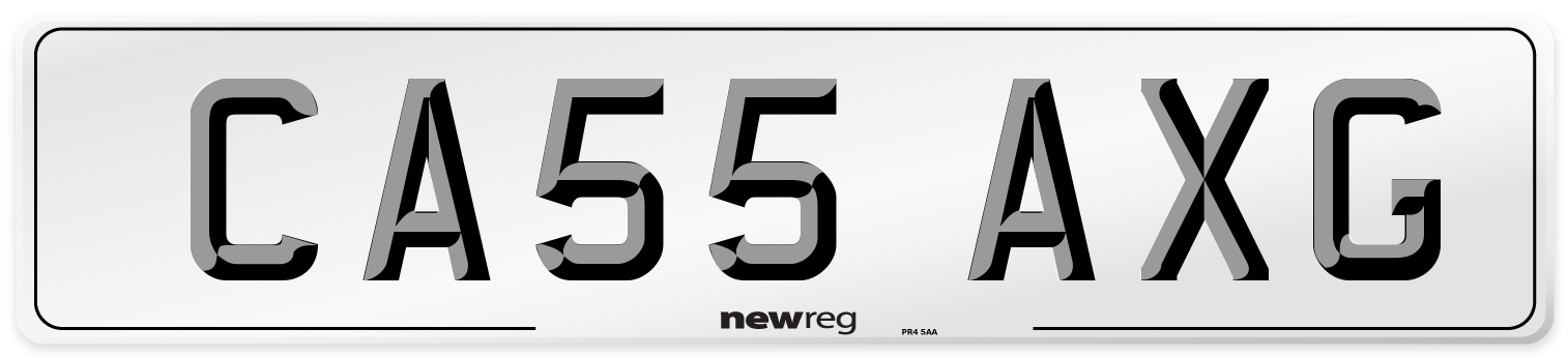 CA55 AXG Number Plate from New Reg